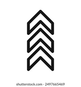 Arrow chevron icon Black line art vector