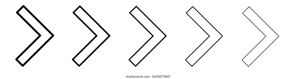 Arrow chevron icon black and white vector sign
