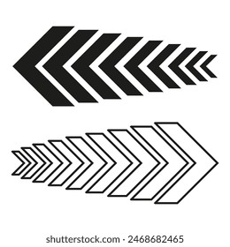 Motif de chevron. Noir et blanc. Conception géométrique directionnelle.  Illustration vectorielle.