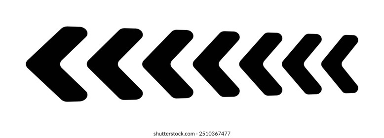 Arrow chevron symbol .Arrows symbols set. Blend effect. Vector isolated on white background.