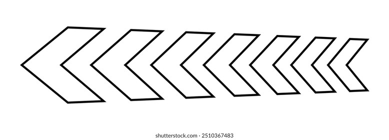 Arrow chevron symbol .Arrows symbols set. Blend effect. Vector isolated on white background.