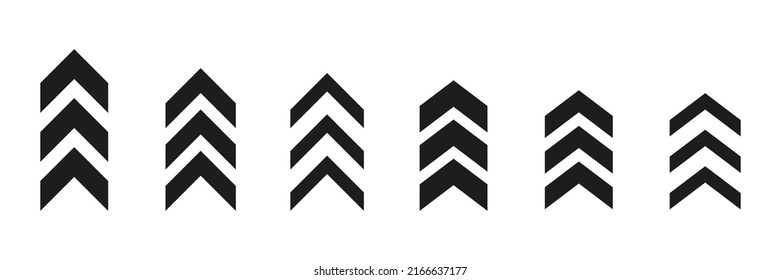 Arrow chevron symbol. Black arrows symbols set. Blend effect. Vector isolated on white. svg
