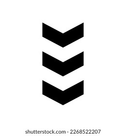 Arrow chevron symbol. Black arrows symbols set.  Warning striped arrow . Vector illustration

