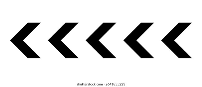 Arrow chevron symbol. Black arrows symbols set. Blend effect. Vector isolated on white.