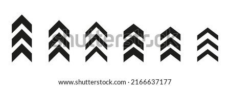 Arrow chevron symbol. Black arrows symbols set. Blend effect. Vector isolated on white.