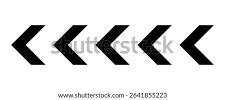 Arrow chevron symbol. Black arrows symbols set. Blend effect. Vector isolated on white.