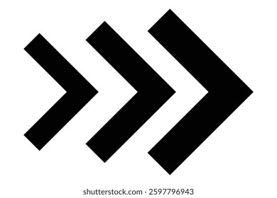 Arrow chevron symbol. Blend effect. Black arrows symbols set. Chevron symbols. Vector isolated on white background.