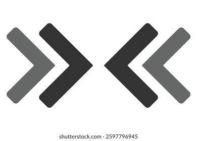 Arrow chevron symbol. Blend effect. Black arrows symbols set. Chevron symbols. Vector isolated on white background.
