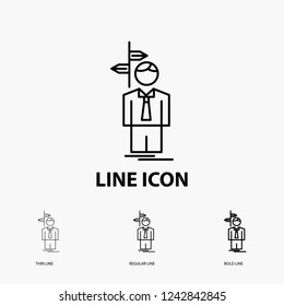 Arrow, choice, choose, decision, direction Icon in Thin, Regular and Bold Line Style. Vector illustration