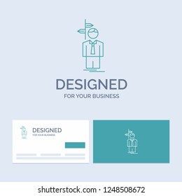 Arrow, choice, choose, decision, direction Business Logo Line Icon Symbol for your business. Turquoise Business Cards with Brand logo template