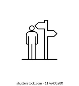 arrow choice icon. Element of conceptual figures icon for mobile concept and web apps. Thin line arrow choice icon can be used for web and mobile