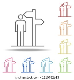 arrow choice icon. Elements of conceptual figures in multi color style icons. Simple icon for websites, web design, mobile app, info graphics