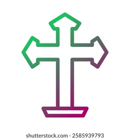 Arrow Christian Cross Religious Symbol Icon