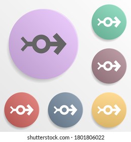 Arrow, circle badge color set icon. Simple glyph, flat vector of arrows icons for ui and ux, website or mobile application