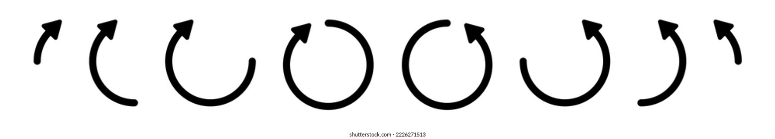 Arrow circle. Black recycle design for web or app. Reset vector icon.