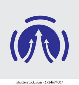 Arrow and Circle with blue color. logo design template for business
