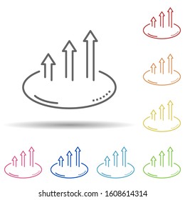 Arrow, Circle, Breaking Limits In Multi Color Style Icon. Simple Thin Line, Outline Vector Of Business Icons For Ui And Ux, Website Or Mobile Application