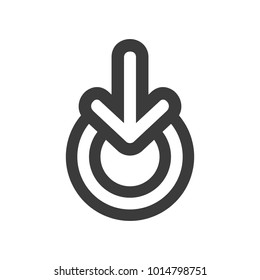 Arrow and circle button vector icon