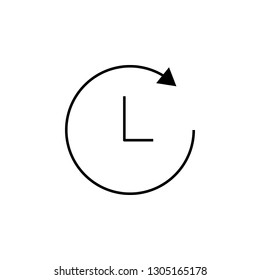 arrow, circle, clock icon. Signs and symbols can be used for web, logo, mobile app, UI, UX