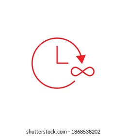 arrow, circle, clock, infinity icon. Signs and symbols can be used for web, logo, mobile app, UI, UX