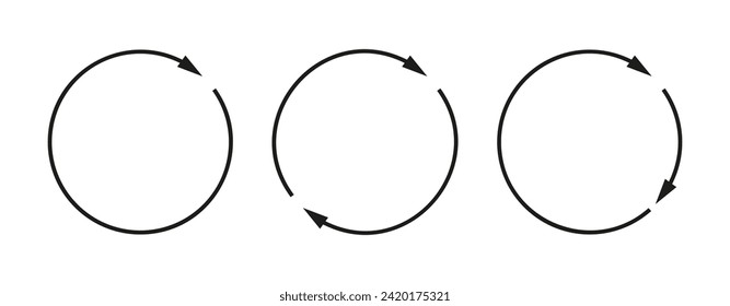 Arrow circle collection isolated. Rotate circle symbol vector illustration