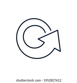 Arrow in a circle. The concept of rotation, renewal, Agile. Vector icon isolated on white background.