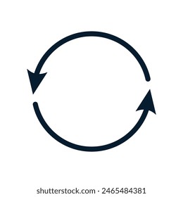 Arrow in a circle. Concept for web design. Vector linear icon isolated on white background.