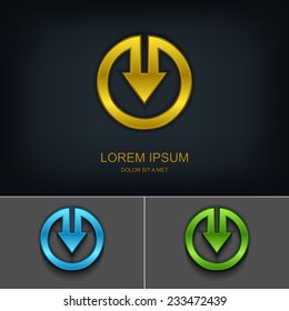 Arrow in the circle corporate vector logotype, Abstract stylized business logo idea, Vector illustration Eps 10