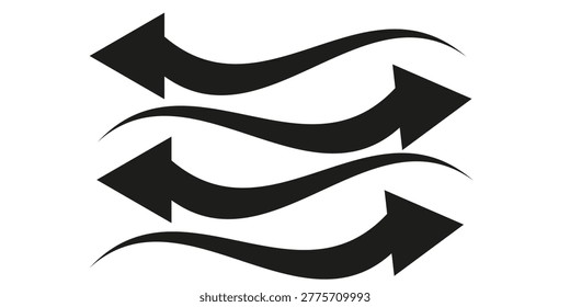 Arrow Circle curve collection design, Curved arrow flat icon sign and symbol, isolated on white background, eps illustration set, Black Curve Arrow icons shape, 