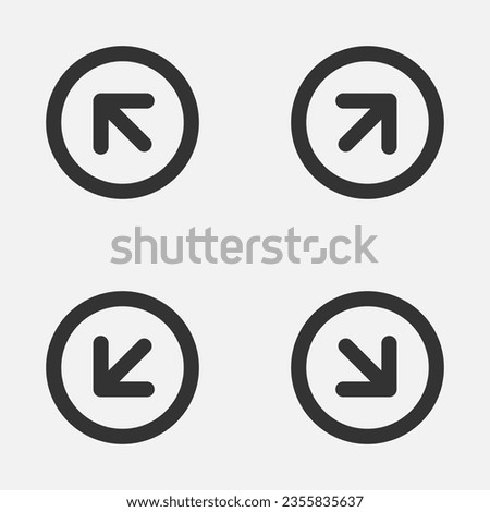 Arrow circle diagonal icon upright downright upleft down-left