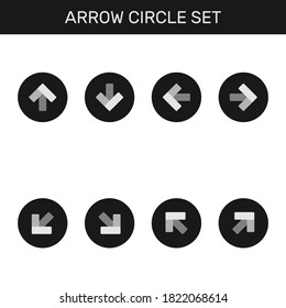 conjunto de iconos del cursor del cursor de la dirección de círculo de flecha