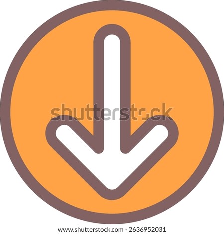 Arrow Circle Down Filled Style Icon Design