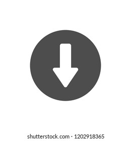 Arrow, circle, download icon. Vector illustration, flat design.