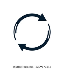 Arrow in a circle. Fast update concept. Vector icon isolated on white background.