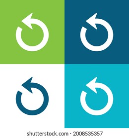Arrow Circle Flat four color minimal icon set