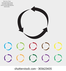 Arrow circle icon - cycle, loop & roundabout signs etc