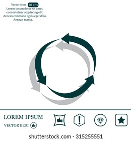 Arrow circle icon - cycle, loop & roundabout signs etc