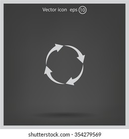 Arrow circle icon - cycle, loop & roundabout signs etc
