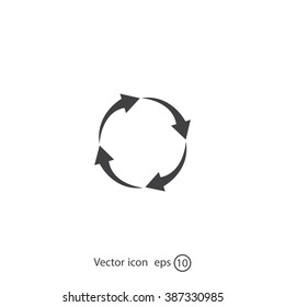 Arrow circle icon - cycle, loop & roundabout signs etc