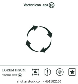 Arrow circle icon - cycle, loop & roundabout signs etc