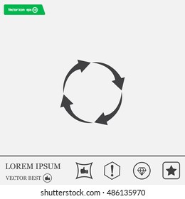 Arrow circle icon - cycle, loop & roundabout signs etc