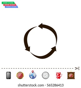 Arrow circle icon - cycle, loop and roundabout signs etc