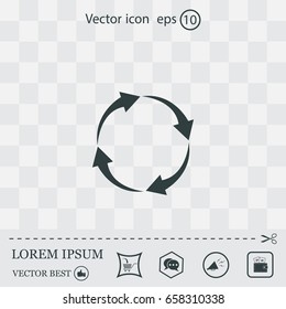 Arrow circle icon - cycle, loop & roundabout signs etc