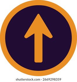up arrow in circle icon, navigation, direction, upload, progress, growth, improvement vector illustration on white background