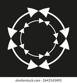 Arrow circle icon. Rotating arrow symbol. Loop motion vector. Circular direction motif