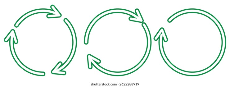 Arrow circle icon. Round arrow sign. Line arrow cycle elements