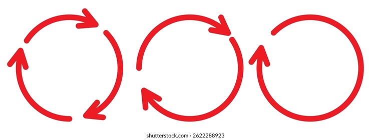 Icono de círculo de flecha. Signo de flecha redonda. Elementos de ciclo de flecha de línea