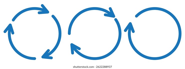 Arrow circle icon. Round arrow sign. Line arrow cycle elements