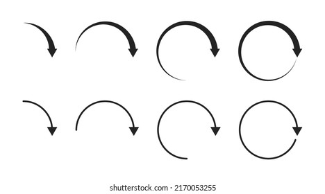 Arrow circle icon set. Loop arrow round set. Refresh arrows sign.