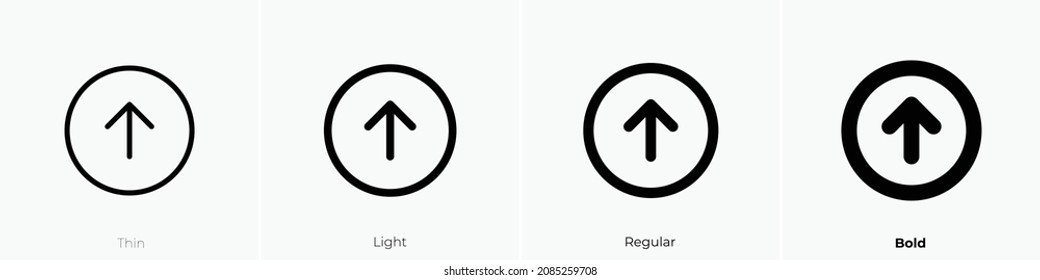 arrow circle up icon. Thin, Light Regular And Bold style design isolated on white background